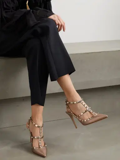Valentino Garavani Rockstud Metallic Textured-leather Pumps | Thumbnail 2