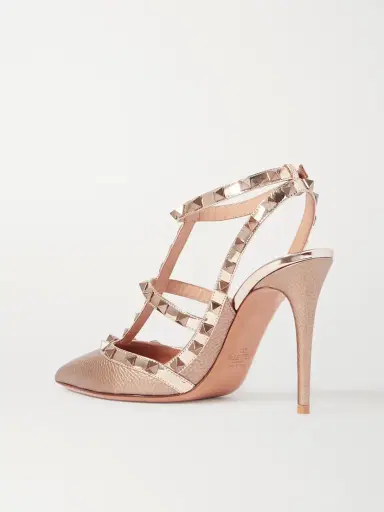 Valentino Garavani Rockstud Metallic Textured-leather Pumps | Thumbnail 3
