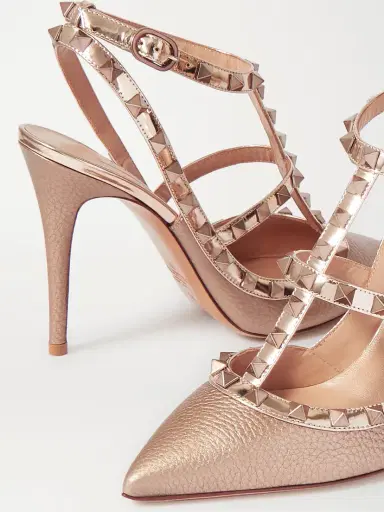 Valentino Garavani Rockstud Metallic Textured-leather Pumps | Thumbnail 4