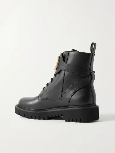 Valentino Garavani Go Logo Embellished Leather Ankle Boots | Thumbnail 3