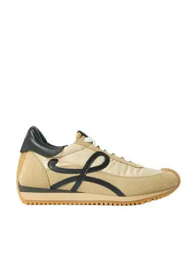 Loewe Flow Logo-appliquéd Shell, Leather And Suede Sneakers | Thumbnail 1 Loewe Flow Logo-appliquéd Shell, Leather And Suede Sneakers | Thumbnail 1