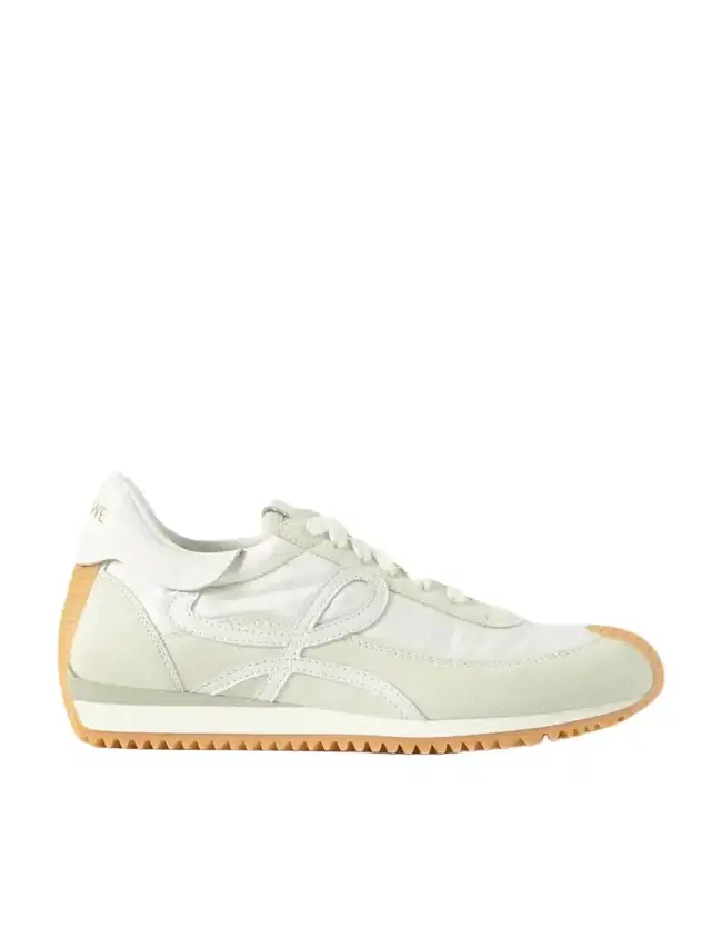 Flow Logo-appliquéd Shell, Leather And Suede Sneakers
