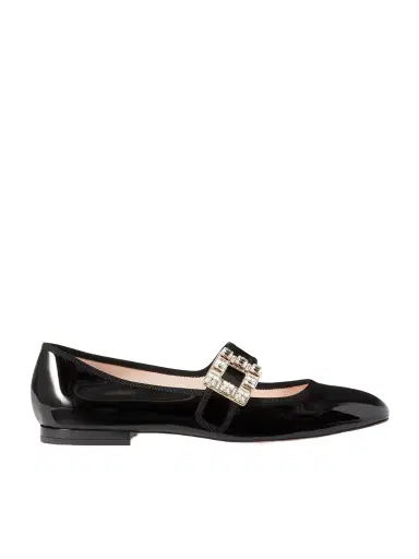 Roger Vivier Très Vivier Strass Babies Crystal-embellished Patent-leather Ballet Flats | Thumbnail 1 Roger Vivier Très Vivier Strass Babies Crystal-embellished Patent-leather Ballet Flats | Thumbnail 1