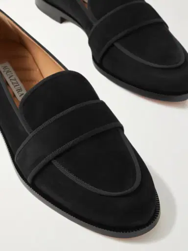 Aquazzura Martin Grosgrain-trimmed Suede Loafers | Thumbnail 4 Aquazzura Martin Grosgrain-trimmed Suede Loafers | Thumbnail 4