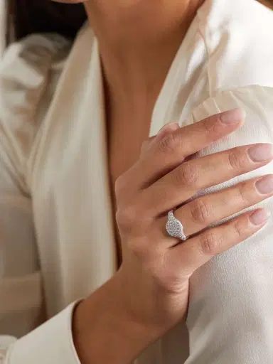 David Yurman Mini Chevron 18-karat White Gold Diamond Ring | Thumbnail 2
