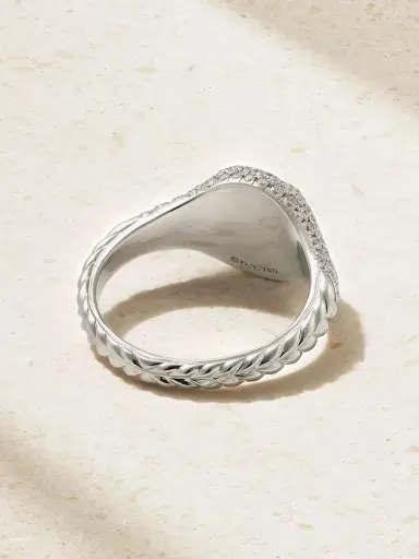 David Yurman Mini Chevron 18-karat White Gold Diamond Ring | Thumbnail 3