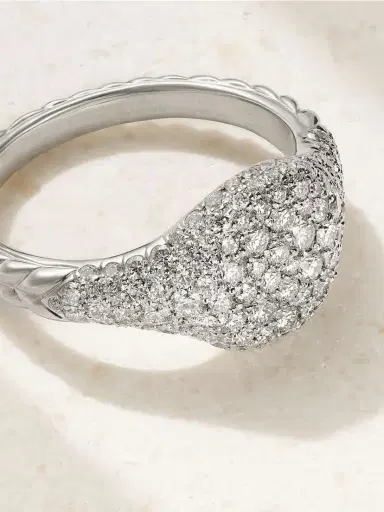 David Yurman Mini Chevron 18-karat White Gold Diamond Ring | Thumbnail 4