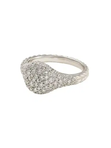 David Yurman Mini Chevron 18-karat White Gold Diamond Ring | Thumbnail 1