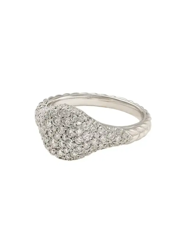 Mini Chevron 18-karat White Gold Diamond Ring