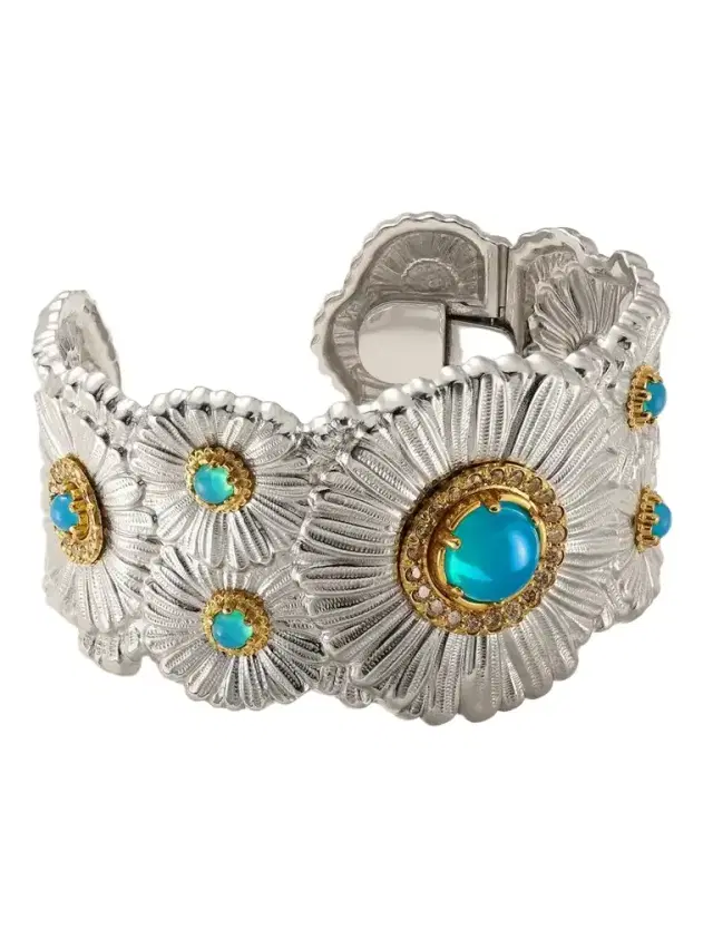 Buccellati Daisy Blossoms Gold-plated, Agate And Diamond Cuff