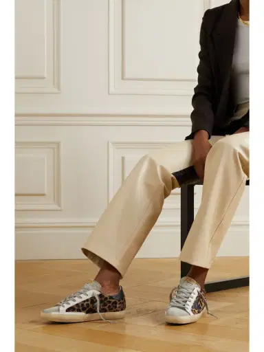 Golden Goose Superstar Distressed Leopard-print Calf Hair, Leather And Suede Sneakers | Thumbnail 2