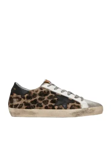 Golden Goose Superstar Distressed Leopard-print Calf Hair, Leather And Suede Sneakers | Thumbnail 1