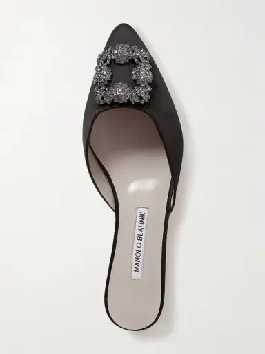Manolo Blahnik Hangisi Crystal-embellished Satin Slippers | Thumbnail 5 Manolo Blahnik Hangisi Crystal-embellished Satin Slippers | Thumbnail 5