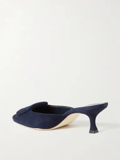 Manolo Blahnik Maysale 50 Buckled Suede Mules | Thumbnail 3 Manolo Blahnik Maysale 50 Buckled Suede Mules | Thumbnail 3
