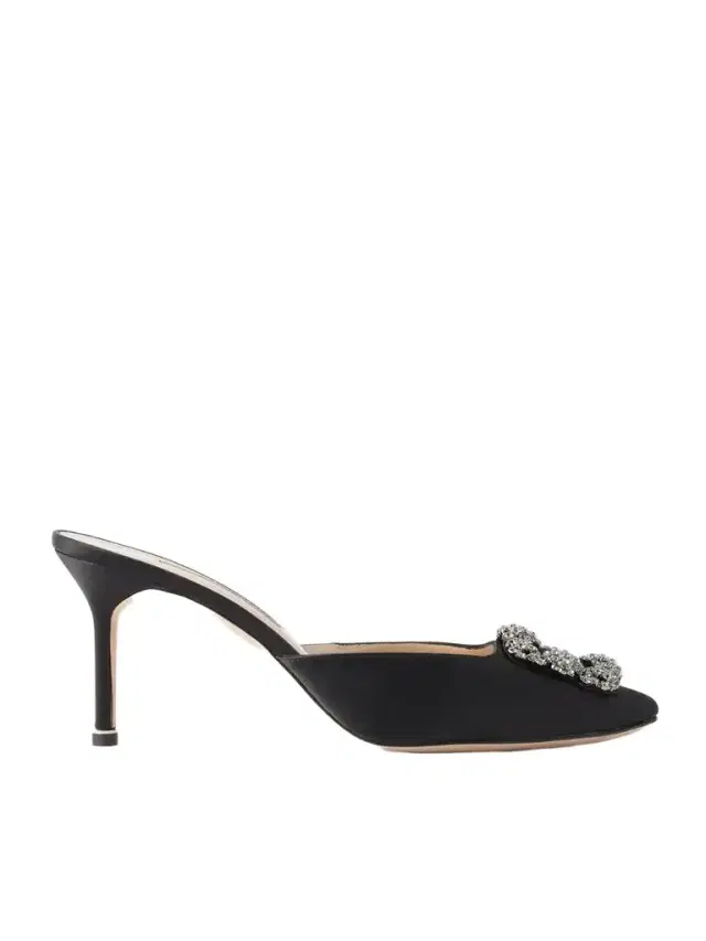 Manolo Blahnik Hangisimu 70 Embellished Satin Mules