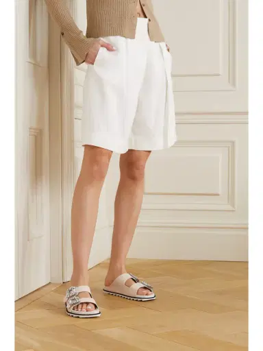Roger Vivier Slidy Viv Swarovski Crystal-embellished Leather Slides | Thumbnail 2
