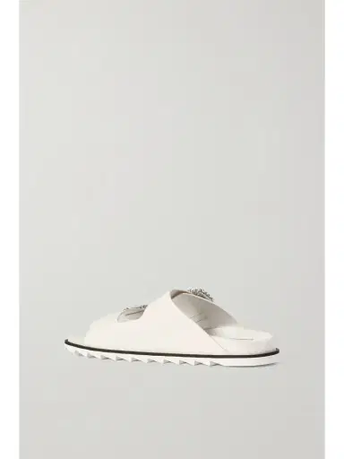 Roger Vivier Slidy Viv Swarovski Crystal-embellished Leather Slides | Thumbnail 3