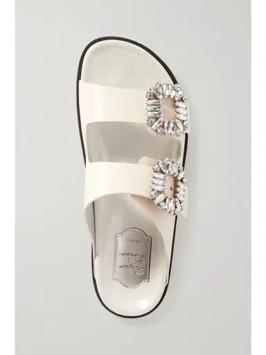 Roger Vivier Slidy Viv Swarovski Crystal-embellished Leather Slides | Thumbnail 5