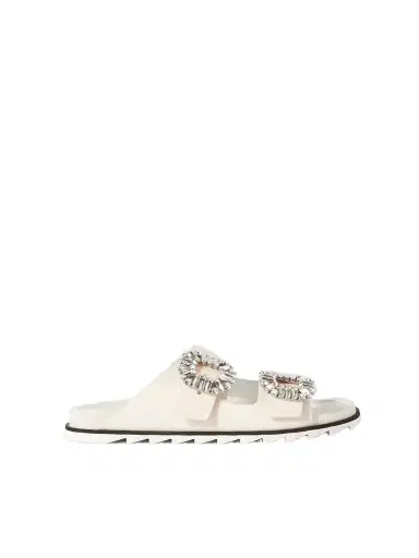 Roger Vivier Slidy Viv Swarovski Crystal-embellished Leather Slides | Thumbnail 1