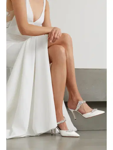 Manolo Blahnik Lurum 90 Crystal-embellished Satin Mules | Thumbnail 2 Manolo Blahnik Lurum 90 Crystal-embellished Satin Mules | Thumbnail 2