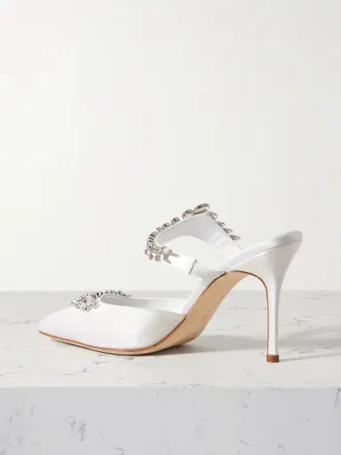 Manolo Blahnik Lurum 90 Crystal-embellished Satin Mules | Thumbnail 3 Manolo Blahnik Lurum 90 Crystal-embellished Satin Mules | Thumbnail 3