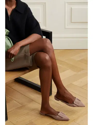 Manolo Blahnik Maysale Buckled Suede Point-toe Flats | Thumbnail 2 Manolo Blahnik Maysale Buckled Suede Point-toe Flats | Thumbnail 2