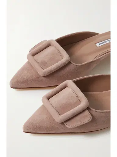 Manolo Blahnik Maysale Buckled Suede Point-toe Flats | Thumbnail 4 Manolo Blahnik Maysale Buckled Suede Point-toe Flats | Thumbnail 4