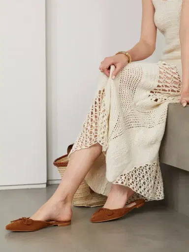 Manolo Blahnik Ballerimu Bow-detailed Suede Ballet Flats | Thumbnail 2 Manolo Blahnik Ballerimu Bow-detailed Suede Ballet Flats | Thumbnail 2
