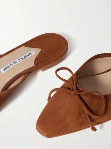 Manolo Blahnik Ballerimu Bow-detailed Suede Ballet Flats | Thumbnail 4 Manolo Blahnik Ballerimu Bow-detailed Suede Ballet Flats | Thumbnail 4