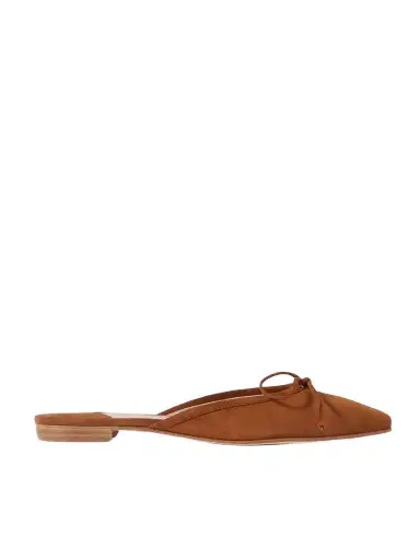 Manolo Blahnik Ballerimu Bow-detailed Suede Ballet Flats | Thumbnail 1 Manolo Blahnik Ballerimu Bow-detailed Suede Ballet Flats | Thumbnail 1