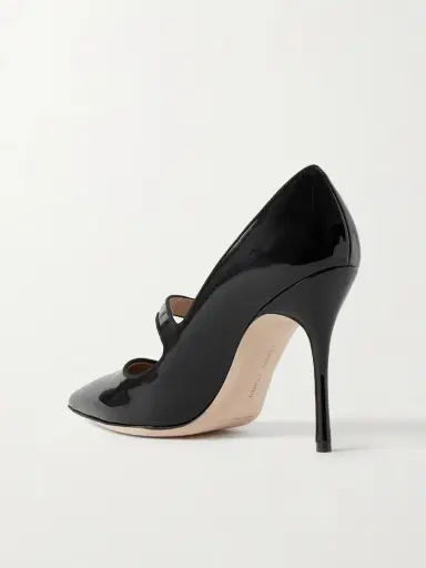 Manolo Blahnik Campari 105 Grosgrain-trimmed Patent-leather Pumps | Thumbnail 3 Manolo Blahnik Campari 105 Grosgrain-trimmed Patent-leather Pumps | Thumbnail 3