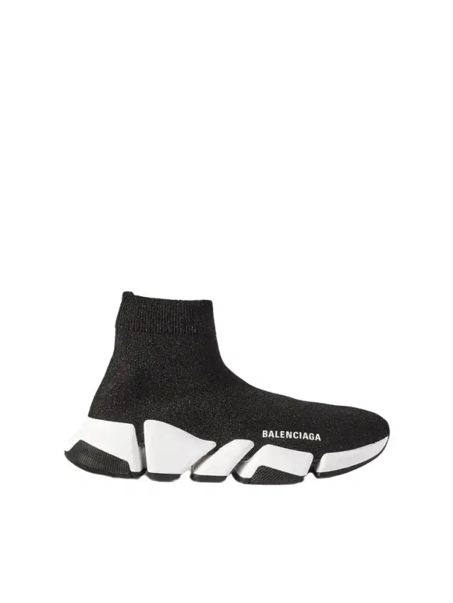 Speed 2.0 Logo-print Glittered Stretch-knit High-top Sneakers