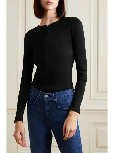 Nili Lotan Jordan Ribbed Cotton-jersey Top | Thumbnail 3 Nili Lotan Jordan Ribbed Cotton-jersey Top | Thumbnail 3