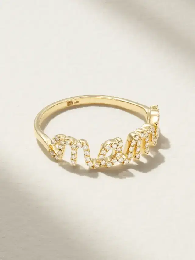 Mama 14-karat Gold Diamond Ring