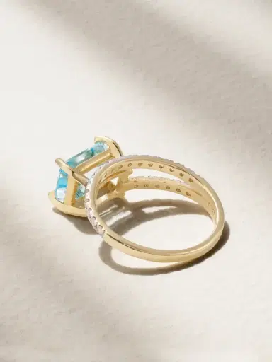 Mateo Point Of Focus 14-karat Gold, Topaz And Diamond Ring | Thumbnail 3 Mateo Point Of Focus 14-karat Gold, Topaz And Diamond Ring | Thumbnail 3
