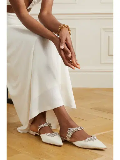 Manolo Blahnik Lurum 45 Crystal-embellished Satin Mules | Thumbnail 2