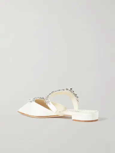 Manolo Blahnik Lurum 45 Crystal-embellished Satin Mules | Thumbnail 3