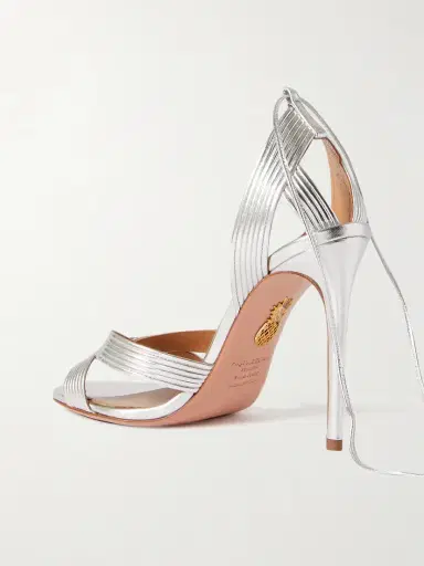 Aquazzura Ari 105 Metallic Leather Sandals | Thumbnail 3