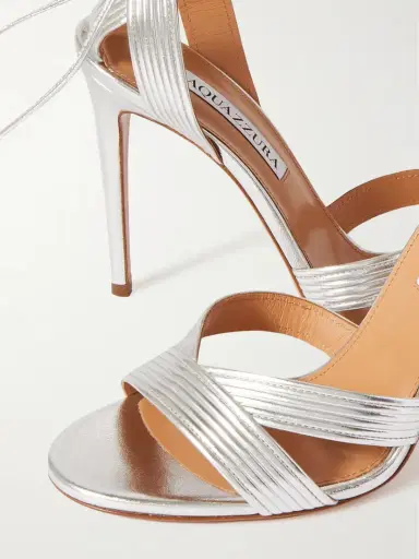 Aquazzura Ari 105 Metallic Leather Sandals | Thumbnail 4
