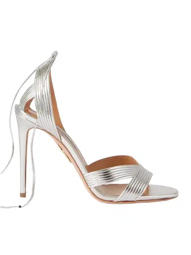 Aquazzura Ari 105 Metallic Leather Sandals | Thumbnail 1