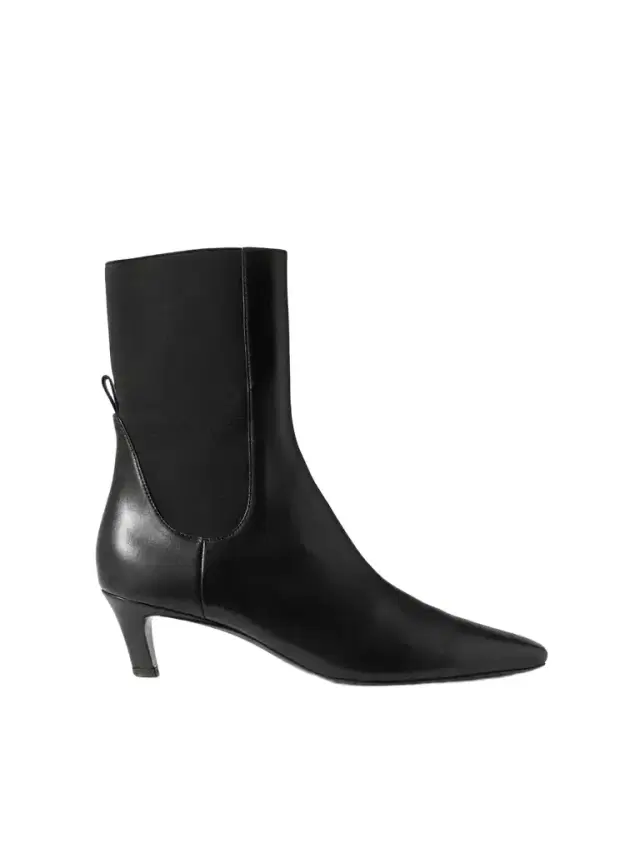 The Mid Heel Leather Chelsea Boots