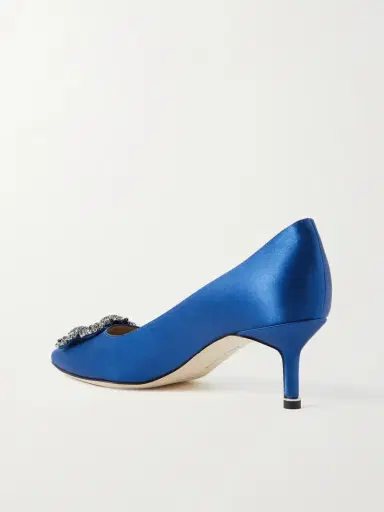 Manolo Blahnik Hangisi 50 Crystal-embellished Satin Pumps | Thumbnail 3 Manolo Blahnik Hangisi 50 Crystal-embellished Satin Pumps | Thumbnail 3
