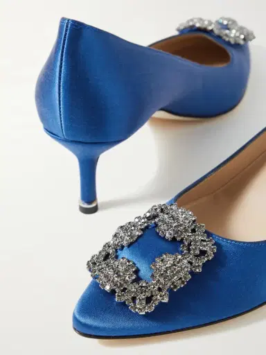 Manolo Blahnik Hangisi 50 Crystal-embellished Satin Pumps | Thumbnail 4 Manolo Blahnik Hangisi 50 Crystal-embellished Satin Pumps | Thumbnail 4