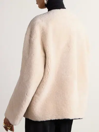 TOTEME Leather-trimmed Shearling Jacket | Thumbnail 3 TOTEME Leather-trimmed Shearling Jacket | Thumbnail 3