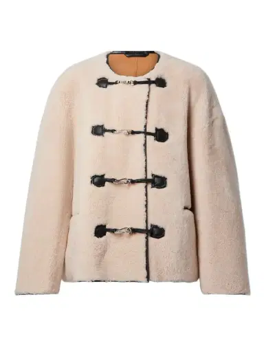 TOTEME Leather-trimmed Shearling Jacket | Thumbnail 1 TOTEME Leather-trimmed Shearling Jacket | Thumbnail 1