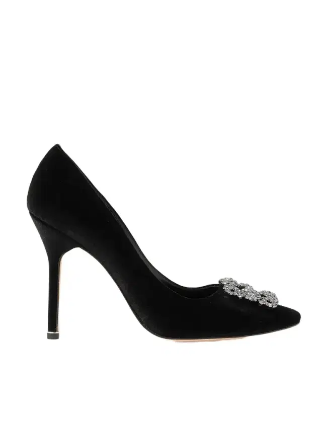 Hangisi 105 Crystal-embellished Velvet Pumps