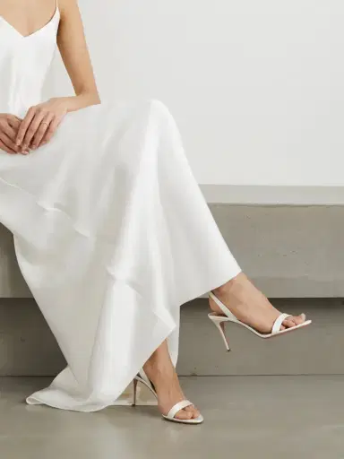 Aquazzura So Nude 85 Satin Slingback Sandals | Thumbnail 2