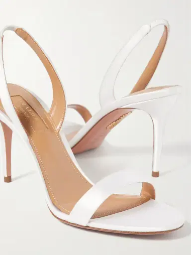 Aquazzura So Nude 85 Satin Slingback Sandals | Thumbnail 4