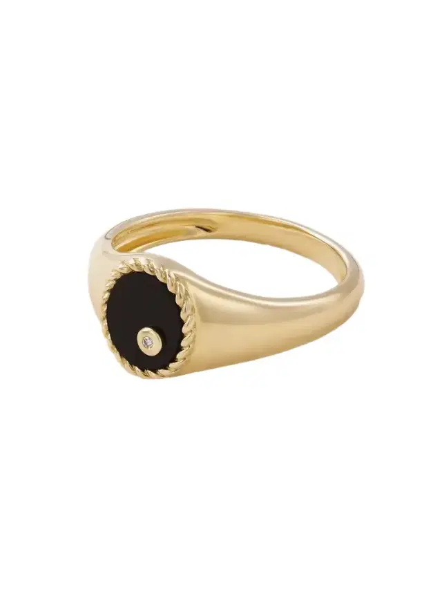 9-karat Gold, Onyx And Diamond Signet Ring