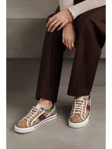 Gucci Tennis 1977 Logo-embroidered Canvas Sneakers | Thumbnail 2 Gucci Tennis 1977 Logo-embroidered Canvas Sneakers | Thumbnail 2